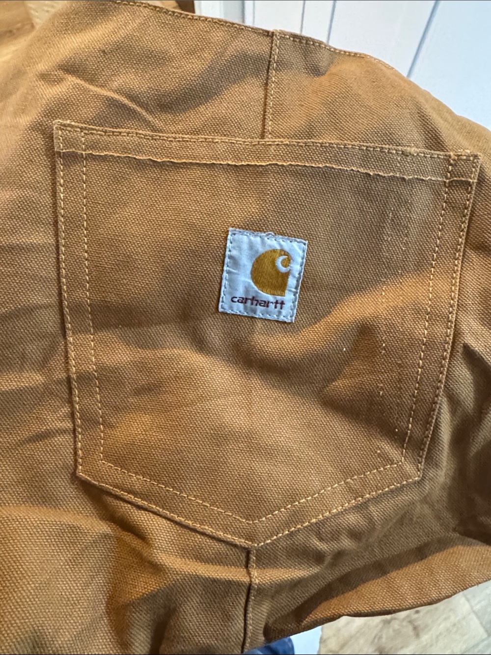 Repurposed Carhartt Tan Canvas Sling Messenger Bag handmade one of a kind - Picture 4 of 4